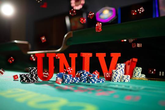 UNLV letters on a casino table